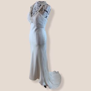 Galina ivory beaded halter wedding dress 2